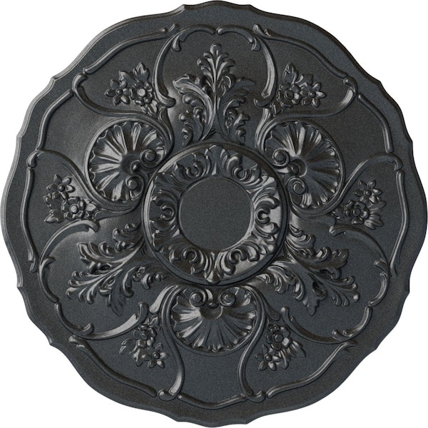 Ekena Millwork Cornelia Ceiling Medallion (Fits Canopies up to 4"), Hand-Painted Pewter, 22 1/2"OD x 1 1/2"P CM22CNPES - main